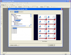 Template Manager 2006: Liefert Vorlagen (hier für Visitenkarten.