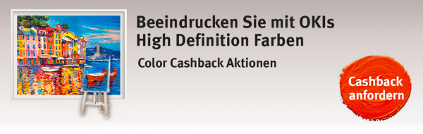 Cashback: Für Farb-LED-Drucker der Serien C612 und C712 gibt es von Oki bis zu 300 Euro zurück.