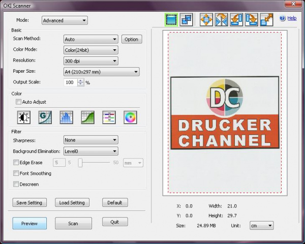 Scannertreiber: Oki MC562dnw.