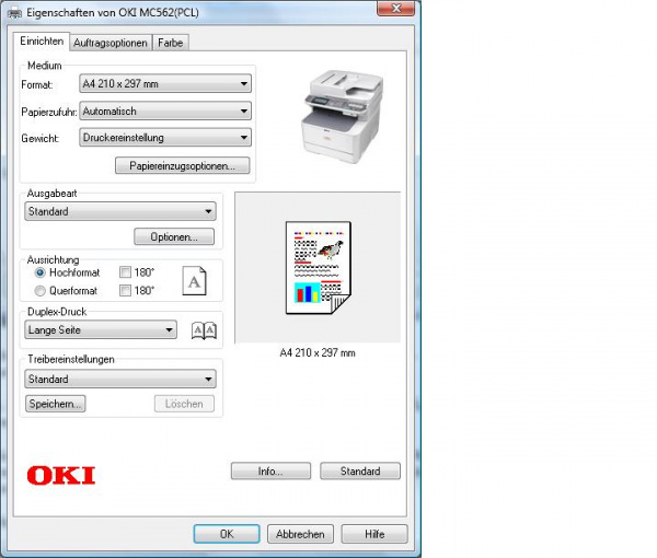 Oki-Treiber: Übersichtlich.