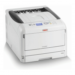 Oki Pro8432WT: Raumsparender Grafikdrucker mit weißem Toner.