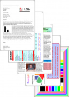 ISO/IEC 24712: Fünfseitiges Testdokument mit Text und Farbe.