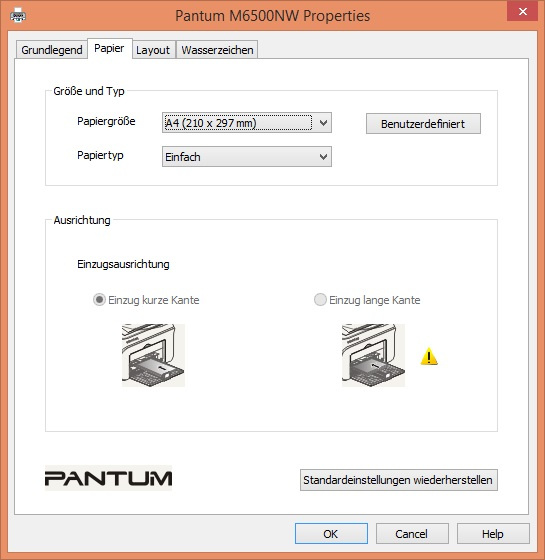 Pantum M6500W Pro Treiber Papier