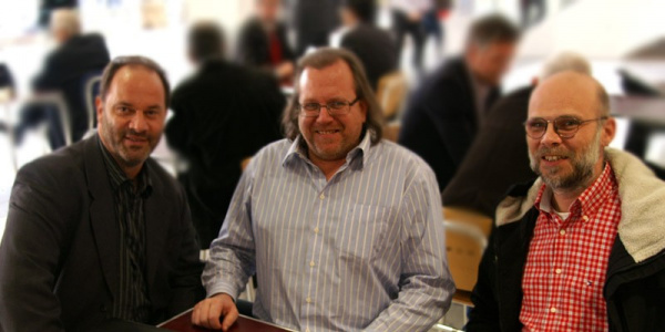 Drei Profis aus der Branche: Georg Usai von Dicodes (links), Frank Böckler von Patronenhandel (Mitte) und Sturmius Trottmann von Sudhaus-Inkjet.