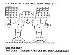 Angriff auf Drucker: Zum Glück ohne Schaden - der Hacker druckte nur Roboter und Text aus.