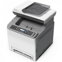 Ricoh Aficio SP C231SF: Kompaktes Farbmultifunktionsgerät mit ADF, Fax, Lan und Duplexeinheit.