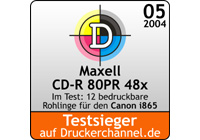 Rohlingtest : Logo i865 Maxell