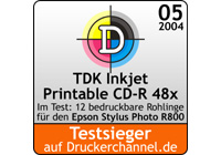 Rohlingtest : Logo R800 TDK CD
