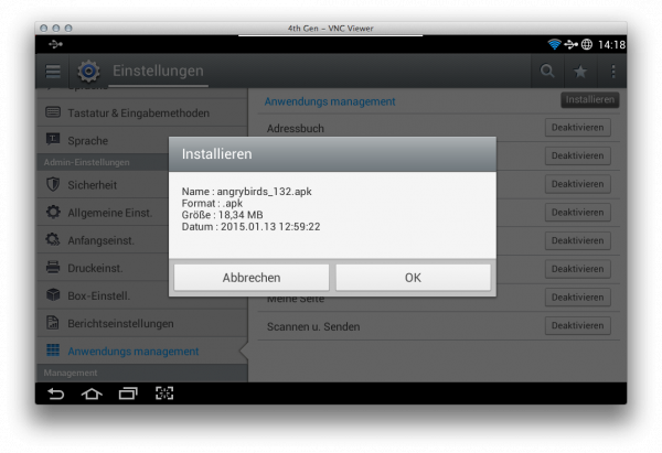 Schritt 4: Bestätigung der Installation.