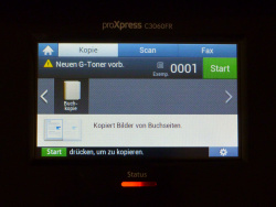 Samsung Proxpress C3060FR: Zu Samsungs Funktionen gehört auch die Buchkopie - leider erweist sich diese als wenig praktikabel.