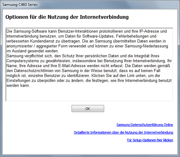 Samsung Xpress C460FW Screenshot Setup II