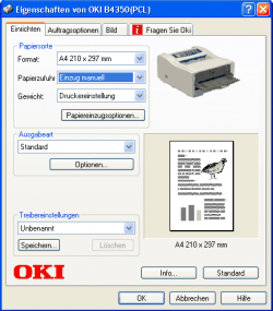 Druckertreiber: Oki B4350.