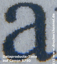 Tintentest Canon S750 Text Dataproducts