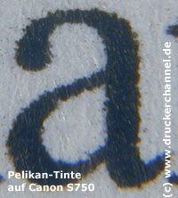 Tintentest Canon S750 Text Pelikan