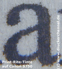Tintentest Canon S750 Text PrintRite