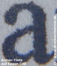 Tintentest Epson C40 Text Armor