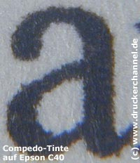 Tintentest Epson C40 Text Compedo