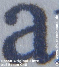 Tintentest Epson C40 Text Epson