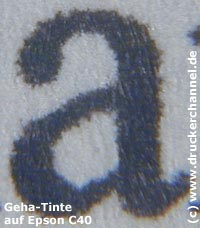 Tintentest Epson C40 Text Geha