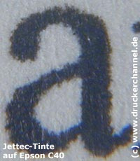 Tintentest Epson C40 Text Jettec