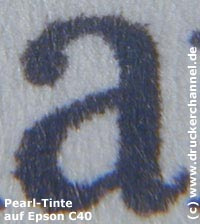 Tintentest Epson C40 Text Pearl