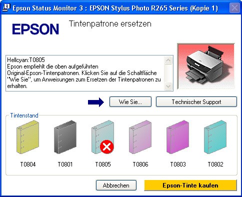 Tintentest Firmware Epson Stylus Photo R265 D78 Screenshot