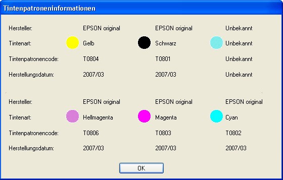Tintentest Firmware Epson Stylus Photo R265 D78 Screenshot Original