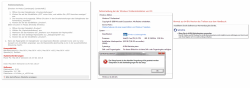Probleme: Treiberinstallation mit Tücken und wenig aussagekräftigen Fehlermeldungen; 1. links: Probleme unter Mac OS X: Begibt man sich auf der Canon-Seite auf die Suche nach dem Treiber für Mac OS X 10.6, wird man mit folgenden Problemen konfrontiert. 2. Mitte und rechts: Treiberprobleme mit Windows 7: Will man den Windows-Treiber von der mitgelieferten CD installieren, hat aber ein 64bit-Betriebssystem, erhält man diese kryptische Fehlermeldung. Ein Hinweis im Handbuch sagt dem Nutzer, dass der 64-Bit-Windows-Treiber von der Canon-Seite herunter zu laden ist.
