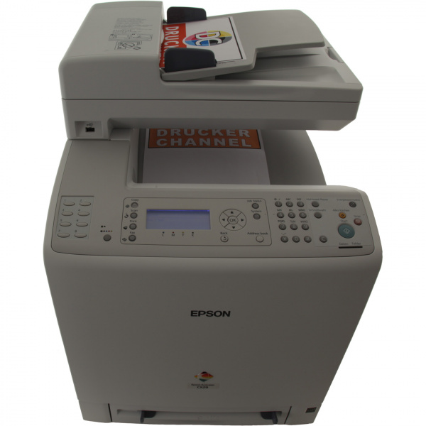 Epson Aculaser CX29DNF: Gleicher Drucker wie Dell aber verständlich beschriftete Tasten.