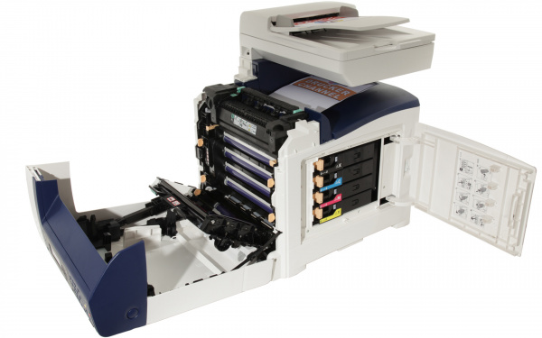 Xerox Workcentre 6505V/DN: Einfacher Wechsel der Tonerkartuschen an der rechten Seite des Druckers.