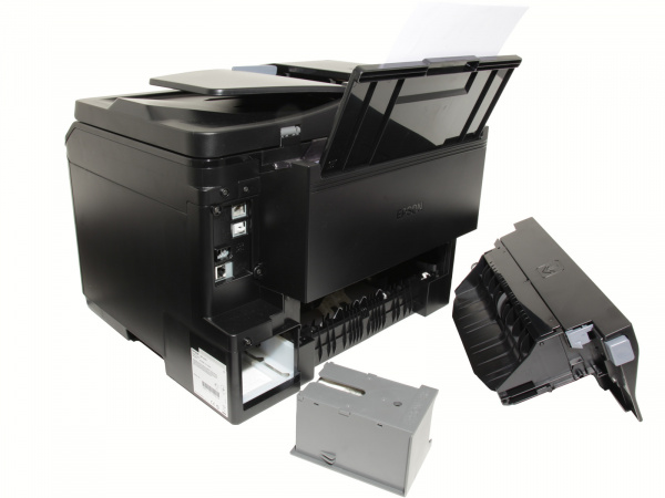 Resttintenbehälter: An der Rückseite des Druckers - soll für 50.000 Druckseiten ausreichen.