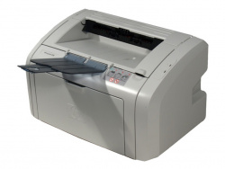 HP Laserjet 1018: Winzige Stellfläche bei eingeklapptem Papierfach.