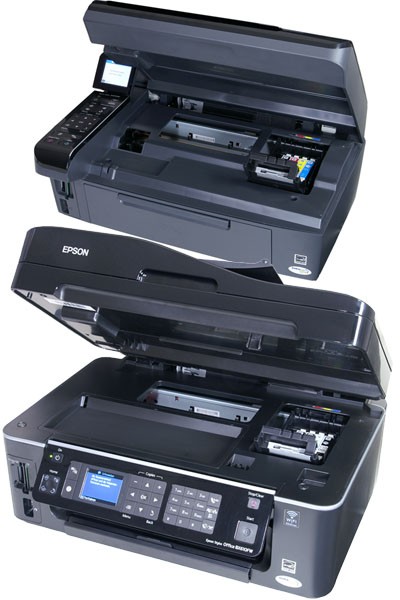 Epson Stylus SX510W and Office BX610FW: Opening and closing is simple - ink tanks can be easily accessed.