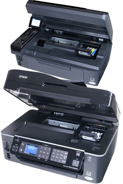 Vergleichstest Tinten-AIO 2009: Epson Stylus SX510W Office BX610FW Drucker offen