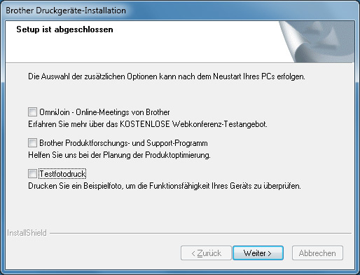 VGLTiMufu13 Brother MFC-J870DW Screenshot Installation OmniJoin Support und Testfotodruck