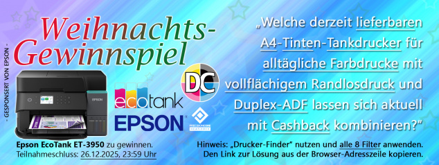 2025: Das Druckerchannel-Weihnachtsgewinnspiel.
