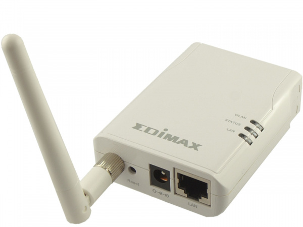 Leistungsfunk: Dank schwenkbarer externer Antenne erlaubt der Edimax eine höhere Entfernung zwischen Drucker und WLAN-Router.