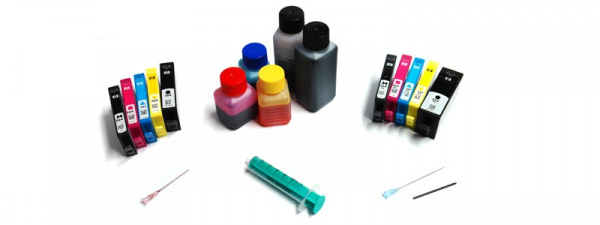 Das brauchen Sie: Leere Tintenpatrone(n), Bohrer (2 mm), Spritze mit Kanüle und geeignete Tinte.