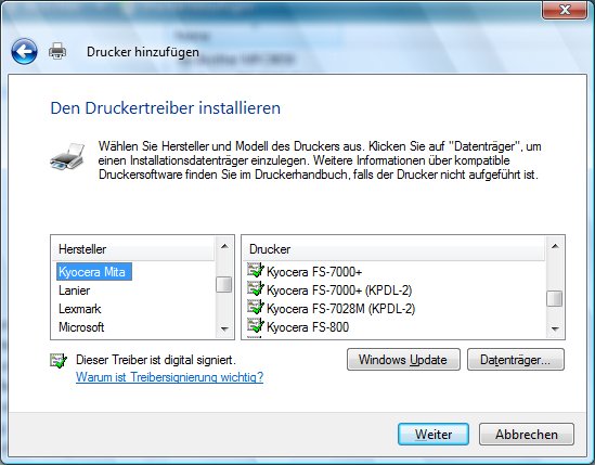 WS Druckertipps für Windows Vista Schritt 1