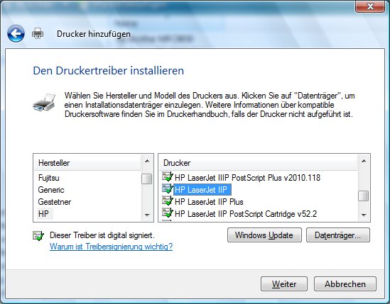 Kompatible Treiber verwenden: Für nicht direkt unterstützte Drucker können Sie häufig auch einen Standardtreiber benutzen.