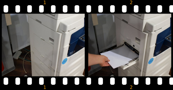 Bypass: Das Mehrzweckfach dient zum bedrucken schwerer Papiersorten und spezielle Druckmedien wie Folien.