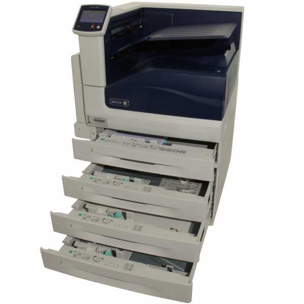 Papierkassetten: Serienmäßig ist der Xerox Phaser 7800GX mit vier Kassetten ausgerüstet.