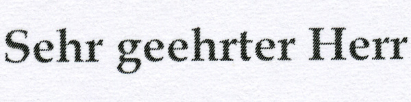 Xerox Workcentre 6505V/DN: Text im Schnelldruck, also in geringster Auflösung und mit Tonersparmodus.