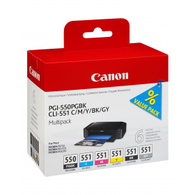 Canon PGI-550/CLI-551 PGBK/C/M/Y/BK/GY 6er-Multipack